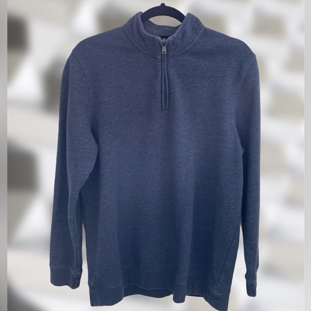 Croft & Barrow Men’s Medium Navy Blue Soft Fleece Zippered 1/4 Zip Sweatshirt